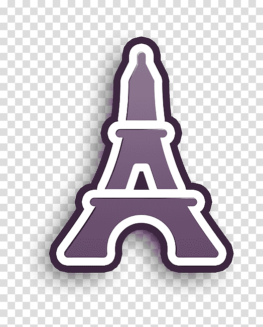 Places icon Eiffel tower icon Landmark icon, Logo, Meter transparent background PNG clipart