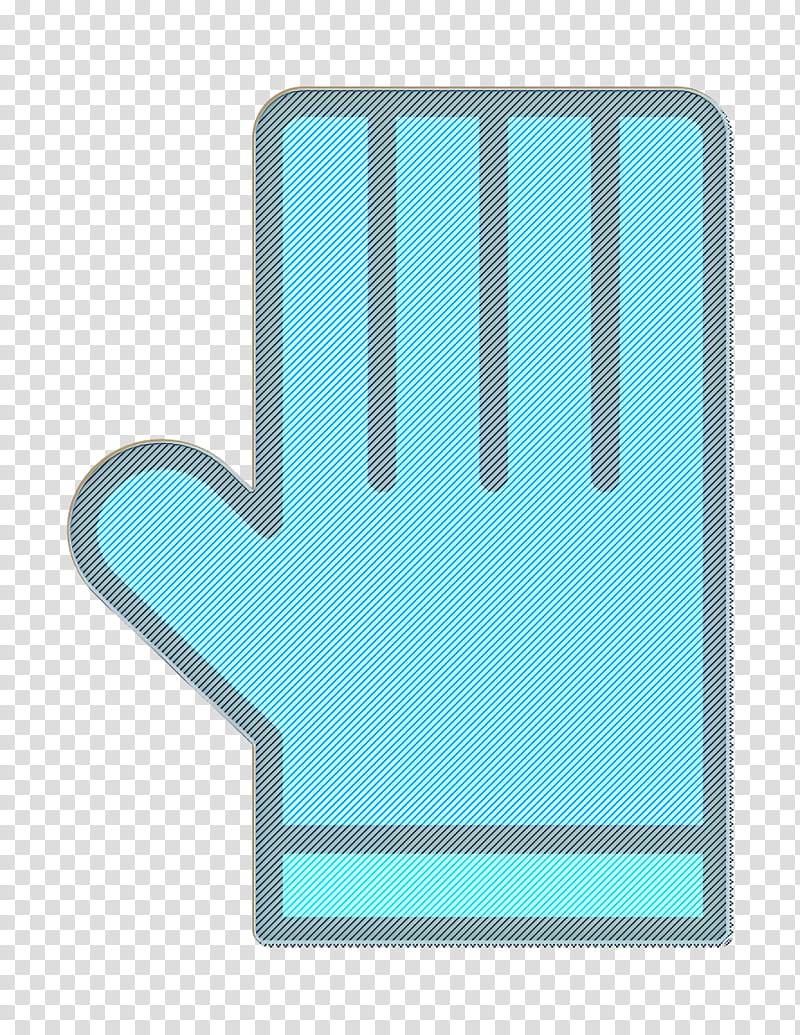 Glove icon Cultivation icon Gloves icon, Aqua, Turquoise, Teal, Line, Hand, Gesture, Rectangle transparent background PNG clipart