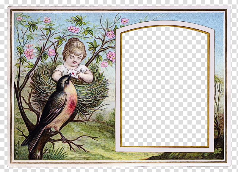 frame, Watercolor, Paint, Wet Ink, Frame, Painting, Birds transparent background PNG clipart
