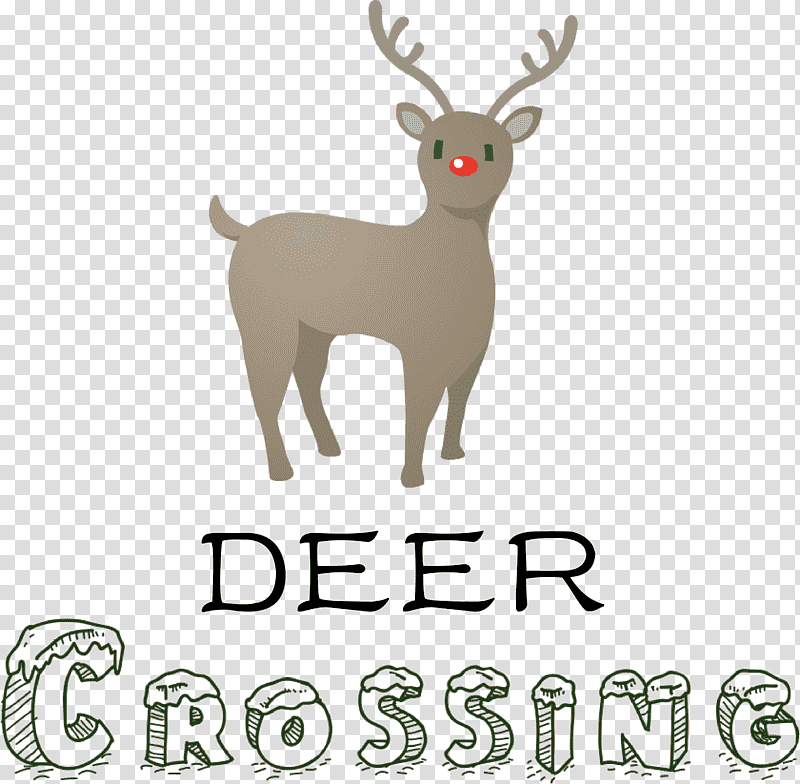 Deer Crossing Deer, Reindeer, Goat, Animal Figurine, Meter, Dog, Tail transparent background PNG clipart