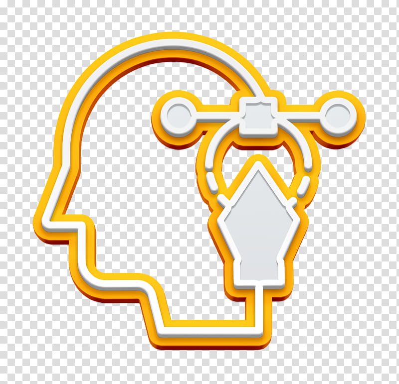 Creative mind icon icon Graphic Design icon, Icon, Yellow, Meter, Line, Symbol, Jewellery, Human Body transparent background PNG clipart