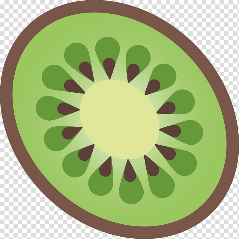 Kiwi, Green, Yellow, Leaf, Circle, Plate, Brown, Fruit transparent background PNG clipart