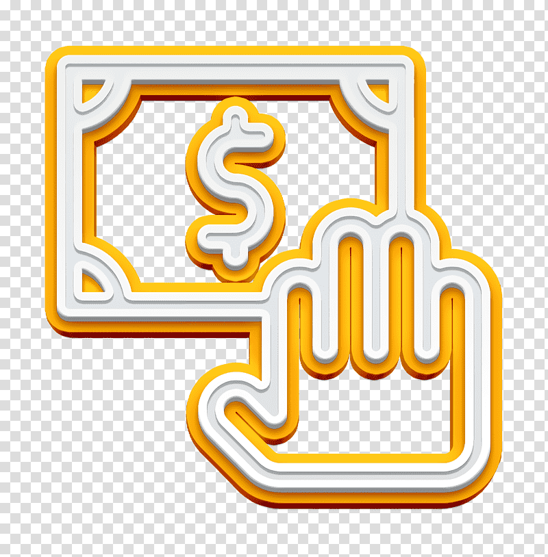 Money icon Economy icon Spending icon, Logo, Yellow, Line, Meter, Number, Mathematics transparent background PNG clipart