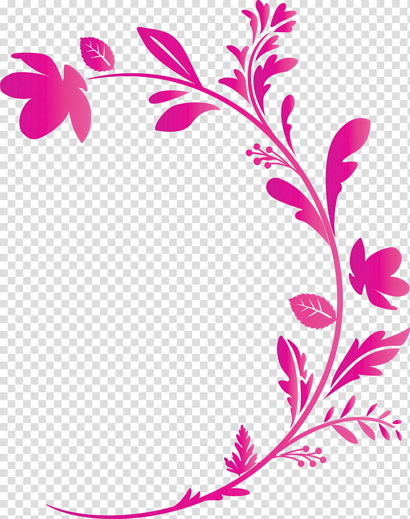 flower frame decoration frame floral frame, Pedicel, Pink, Leaf, Plant, Magenta, Branch, Twig transparent background PNG clipart
