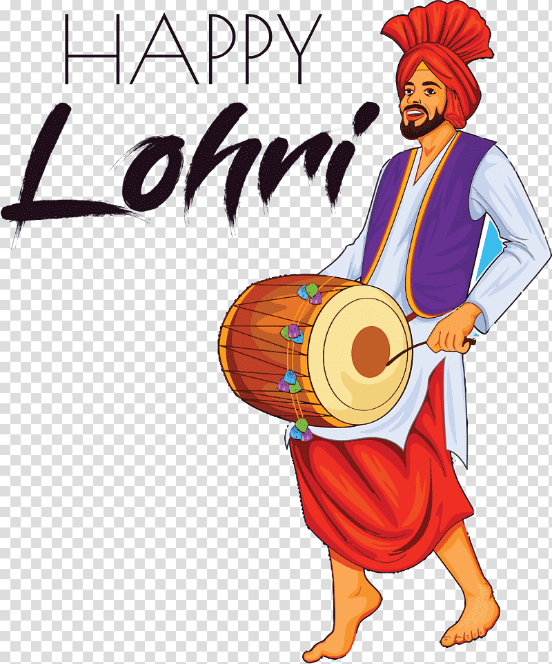 Happy Lohri, Bhangra, Festival, Holiday, Dhol transparent background PNG clipart
