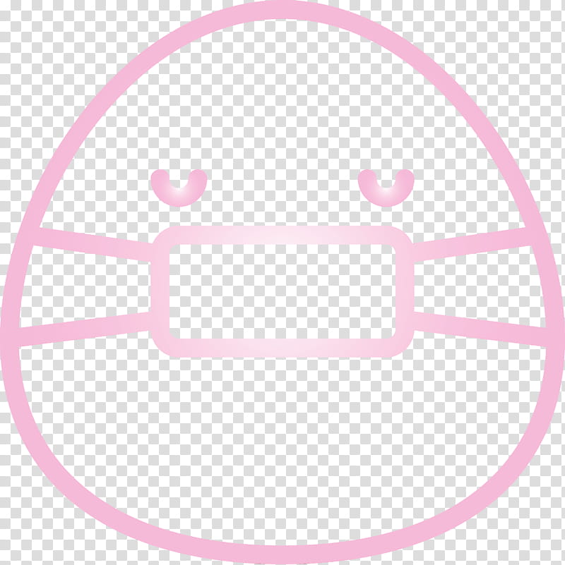 Emoticon, Emoji, Medical Mask, Corona Virus Disease, Watercolor, Paint, Wet Ink, Pink transparent background PNG clipart