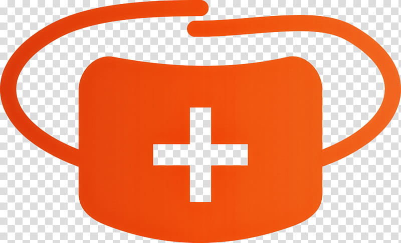 medical mask, Orange, Red, Line, Symbol, Cross, Logo, Sign transparent background PNG clipart