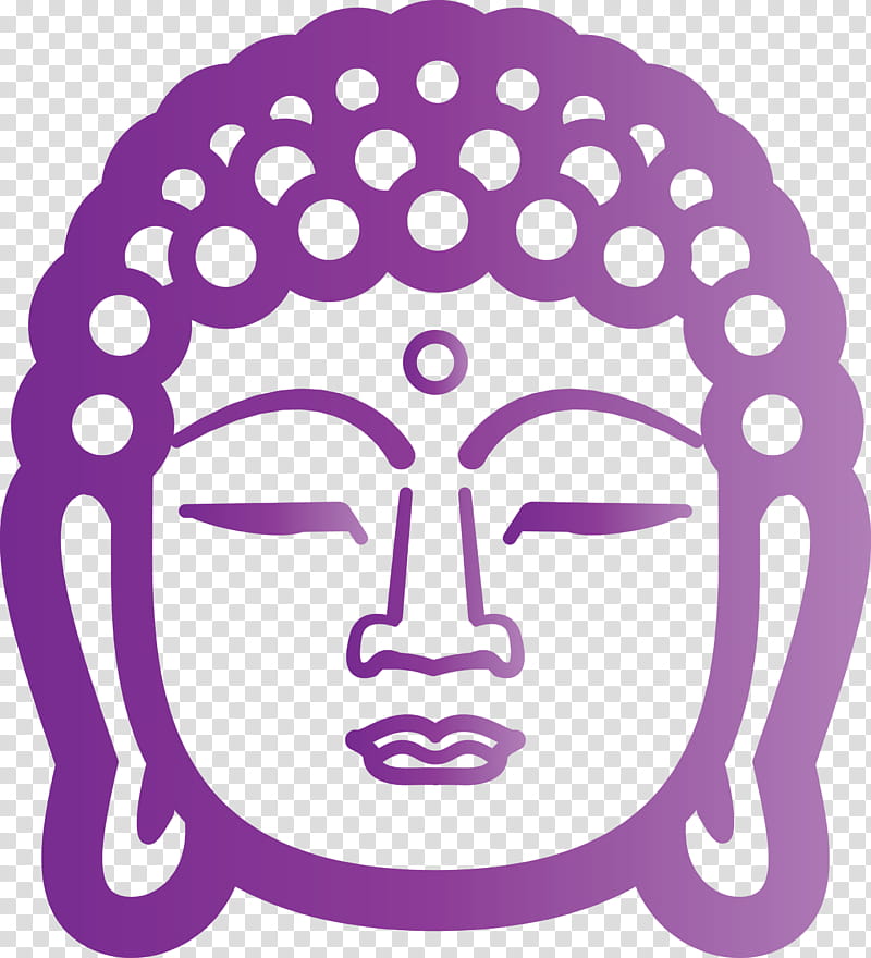 Buddha, Head, Purple, Violet, Circle, Line Art, Magenta transparent background PNG clipart