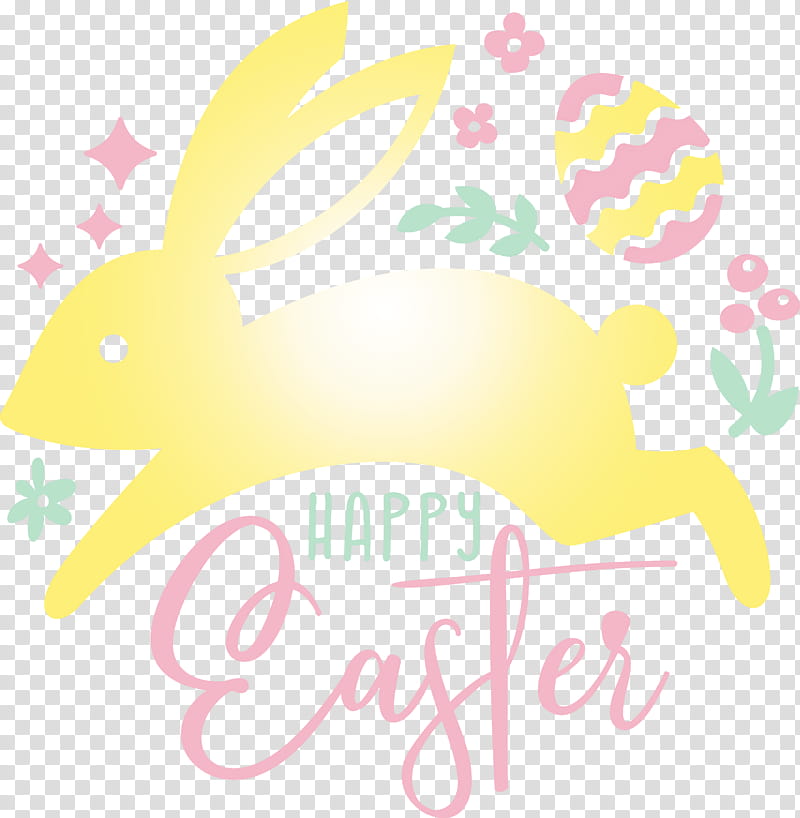 Happy Easter, Yellow, Rabbit, Easter Bunny transparent background PNG clipart