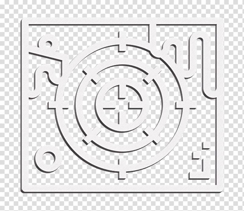 Sniper icon Miscellaneous icon Paintball icon, Text, Symbol, Circle, Labyrinth, Blackandwhite transparent background PNG clipart