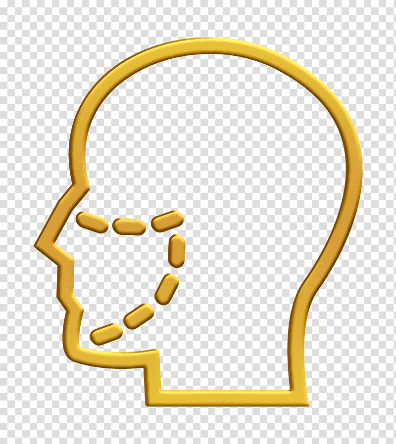 Plastic surgery icon Medical and dental icon Head icon, Symbol, Chemical Symbol, Yellow, Meter, Line, Jewellery transparent background PNG clipart