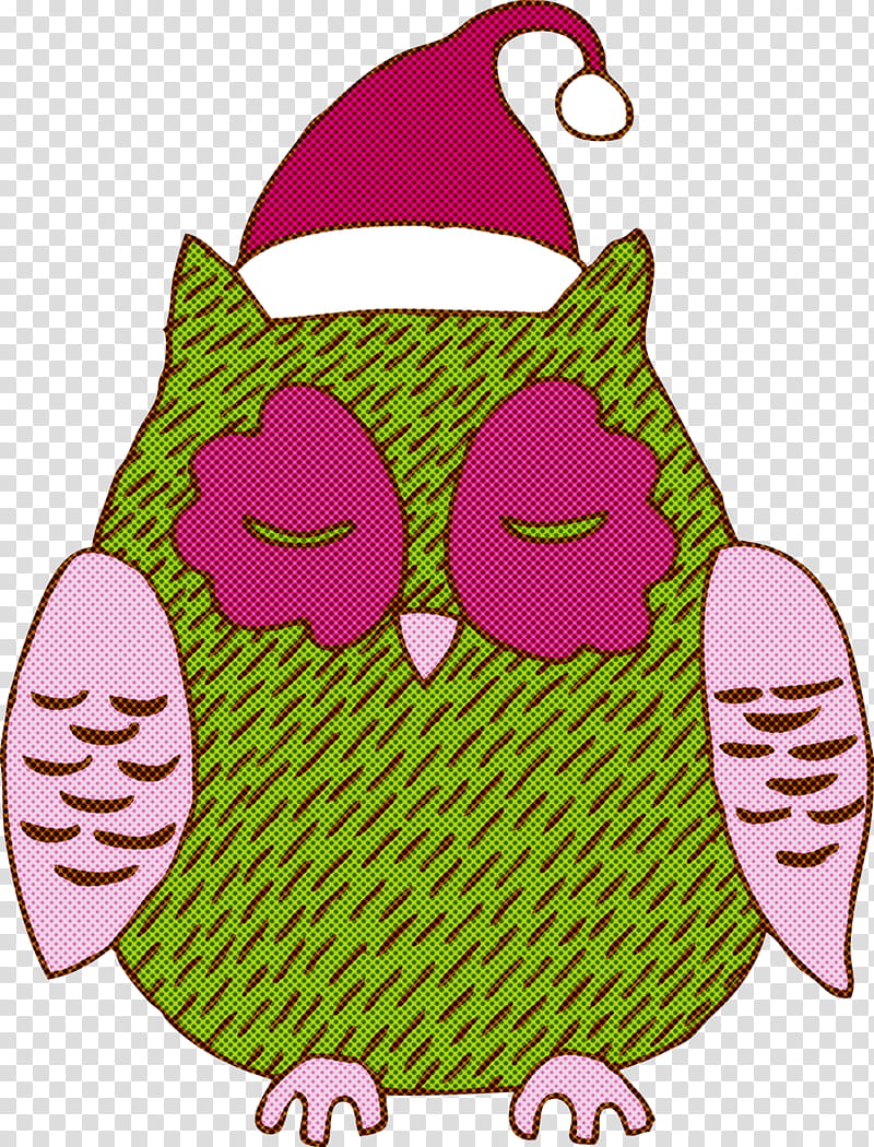 owl pink cartoon bird of prey, Christmas Owl, Cartoon Owl, Christmas Animal transparent background PNG clipart