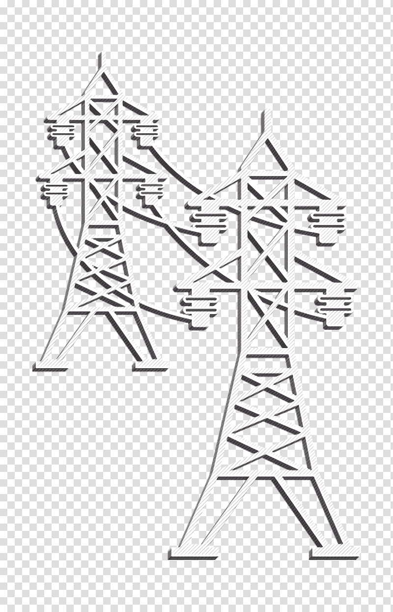 Tower icon Energy Icons icon Tools and utensils icon, Power Line Connected Towers Icon, Line Art, Meter, Diagram, Tree, Geometry transparent background PNG clipart