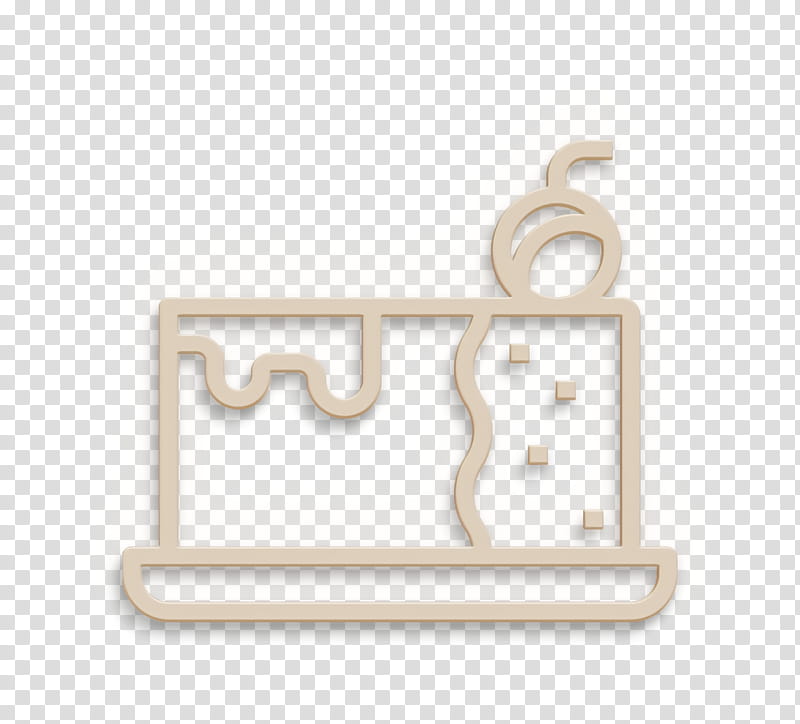 Cake icon Coffee Shop icon, Rectangle, Beige, Metal transparent background PNG clipart