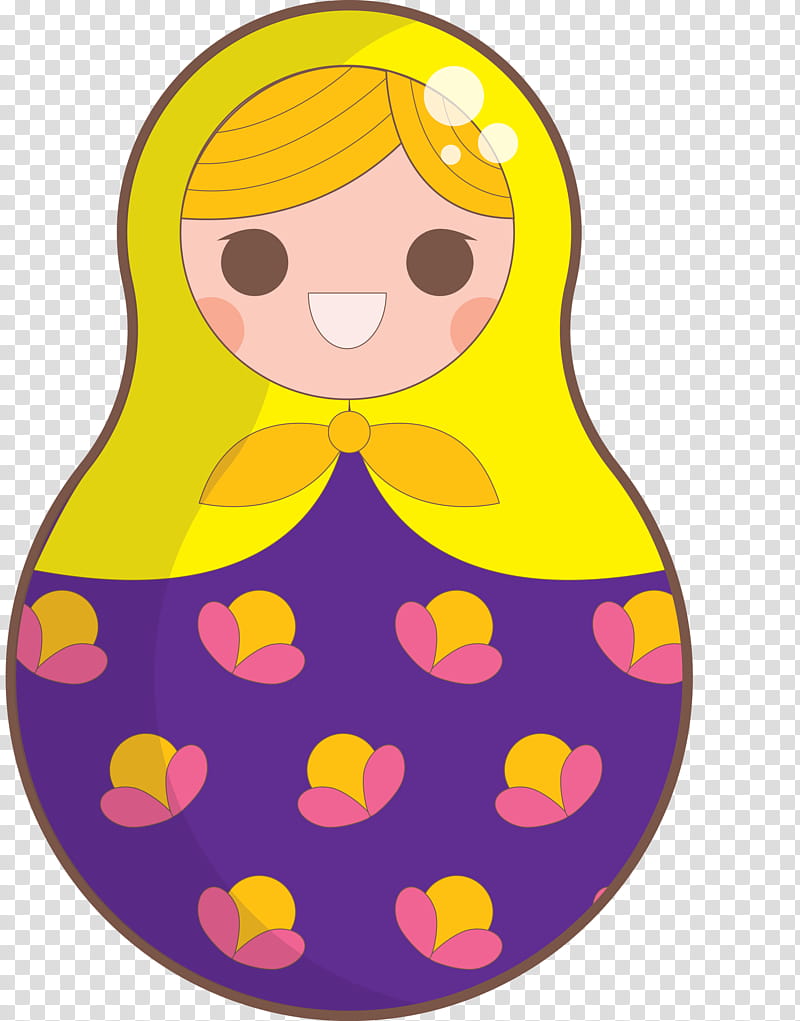 Colorful Russian Doll, Smiley, Yellow, Petal, Line, Infant transparent background PNG clipart