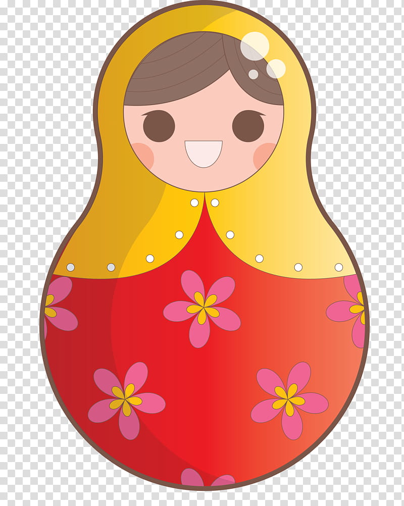 Colorful Russian Doll, Cartoon, Yellow transparent background PNG clipart