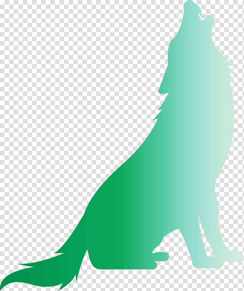 wolf, Green, California Sea Lion, Animal Figure, Tail, Silhouette transparent background PNG clipart