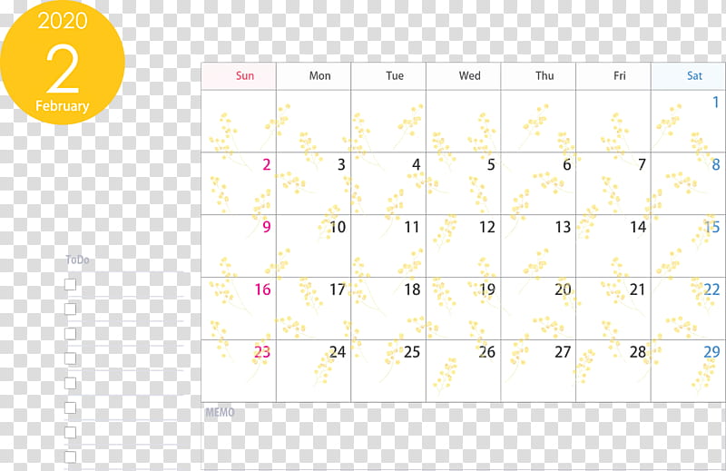 February 2020 Calendar February 2020 Printable Calendar 2020 Calendar, Text, Line, Paper Product, Square transparent background PNG clipart