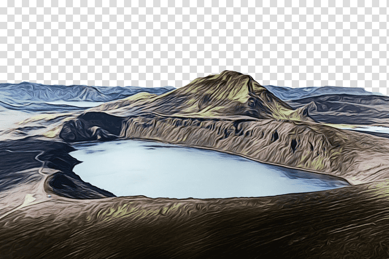 iceland crater lake water resources cape breton highlands national park, Watercolor, Paint, Wet Ink, Mountain, Landscape, Minister For The Environment And Natural Resources transparent background PNG clipart