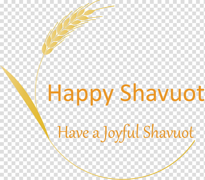 Happy Shavuot Shavuot Shovuos, Text, Yellow, Line, Grass Family, Logo, Plant transparent background PNG clipart