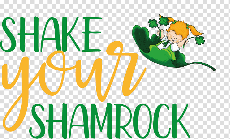 Saint Patrick Patricks Day Shake your shamrock, Logo, Meter, Green, Flower, Happiness transparent background PNG clipart