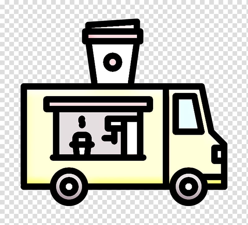 Food truck icon Coffee icon, Transport, Vehicle, Line, Car, Coloring Book transparent background PNG clipart
