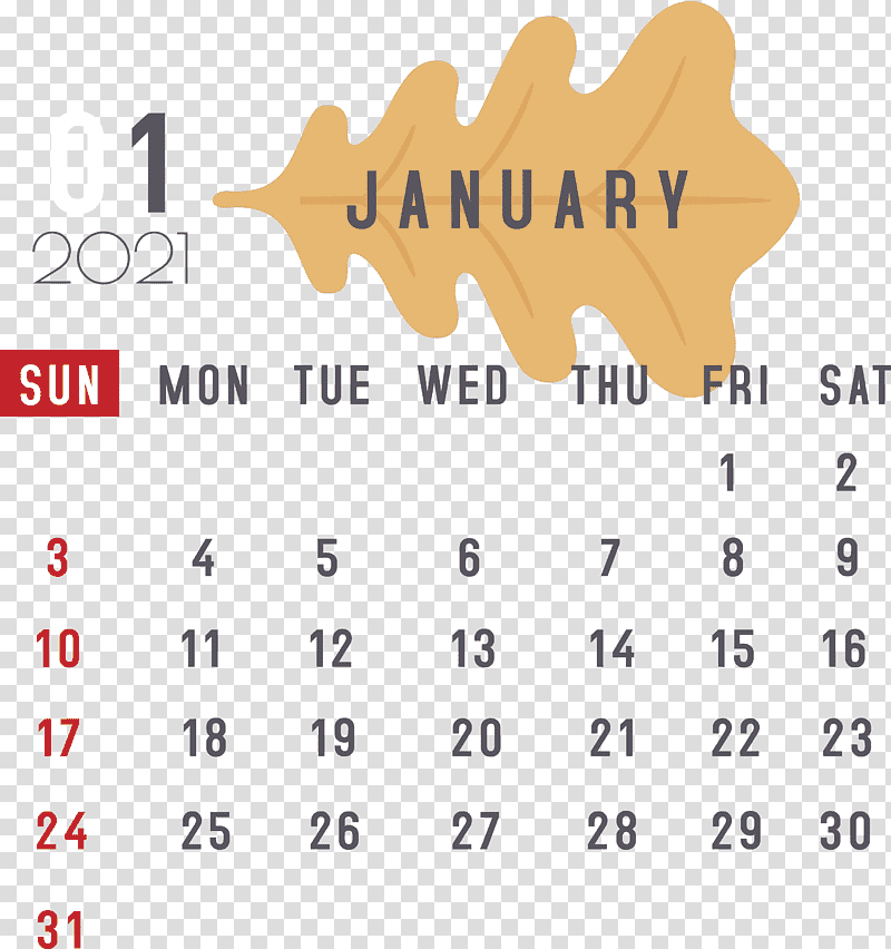 January 2021 Printable Calendar January Calendar, 2021 calendar, Nexus S, Calendar System, Yellow, Meter, Line transparent background PNG clipart