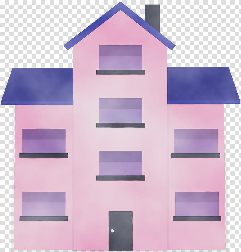 violet pink architecture facade material property, House, Home, Watercolor, Paint, Wet Ink, Rectangle, Building transparent background PNG clipart