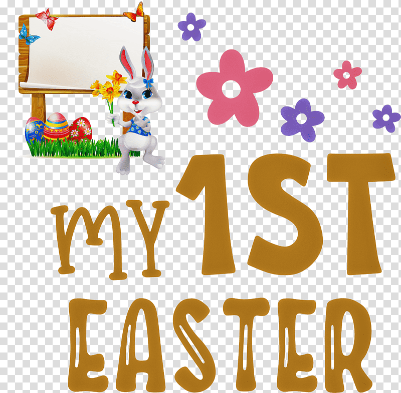My 1st Easter easter bunny easter day, Logo, Number, Meter, Line, Behavior, Party transparent background PNG clipart