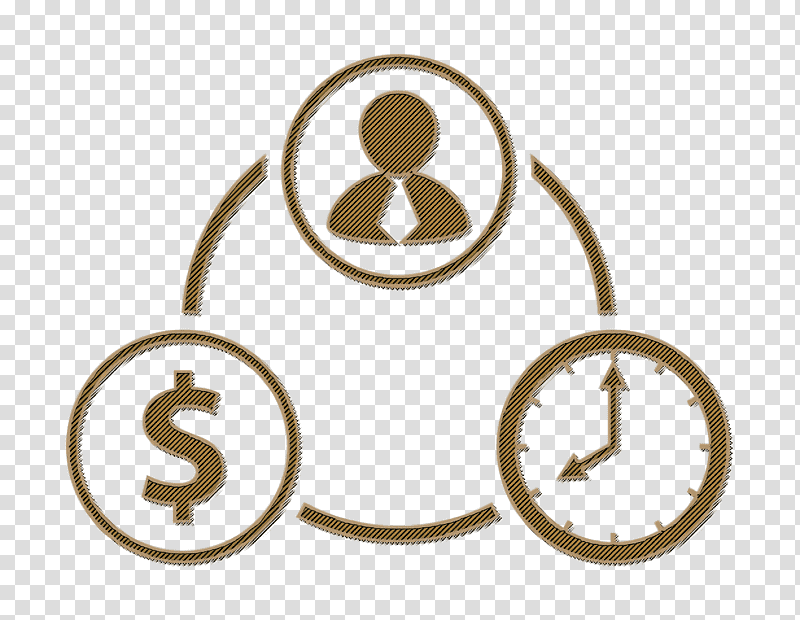 business icon Businessman linked to money and time icon Businessman icon, Humans Resources Icon, Human Resources, Management, Human Resource Management, Organization, Project Management transparent background PNG clipart