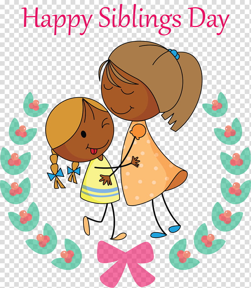 Happy Siblings Day, Cartoon, Sharing, Love transparent background PNG clipart