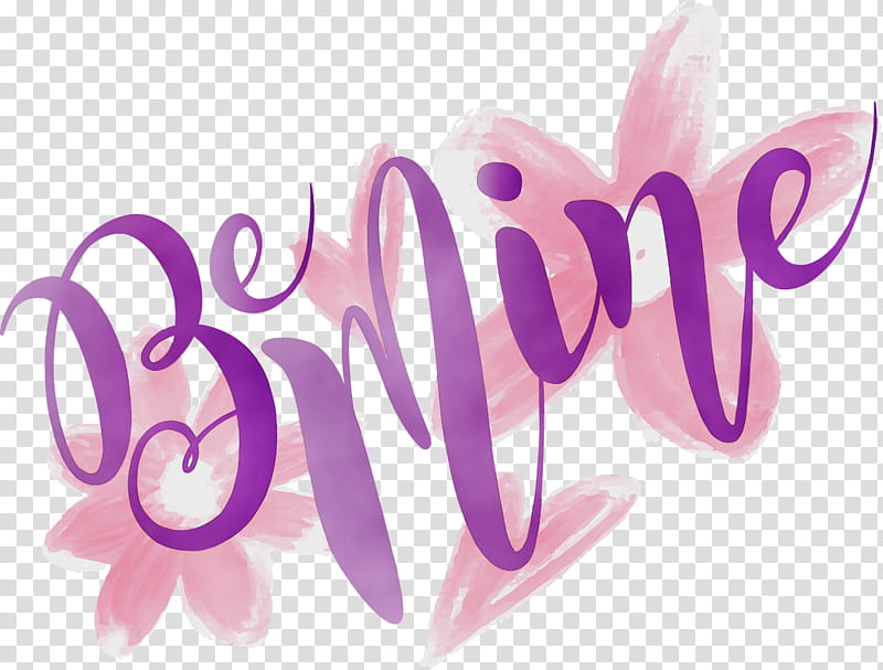 text violet font purple pink, Valentines Day, Be Mine, Watercolor, Paint, Wet Ink, Magenta, Logo transparent background PNG clipart
