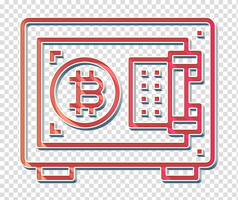 Bitcoin icon Safe box icon Vault icon, Line, Technology, Rectangle transparent background PNG clipart