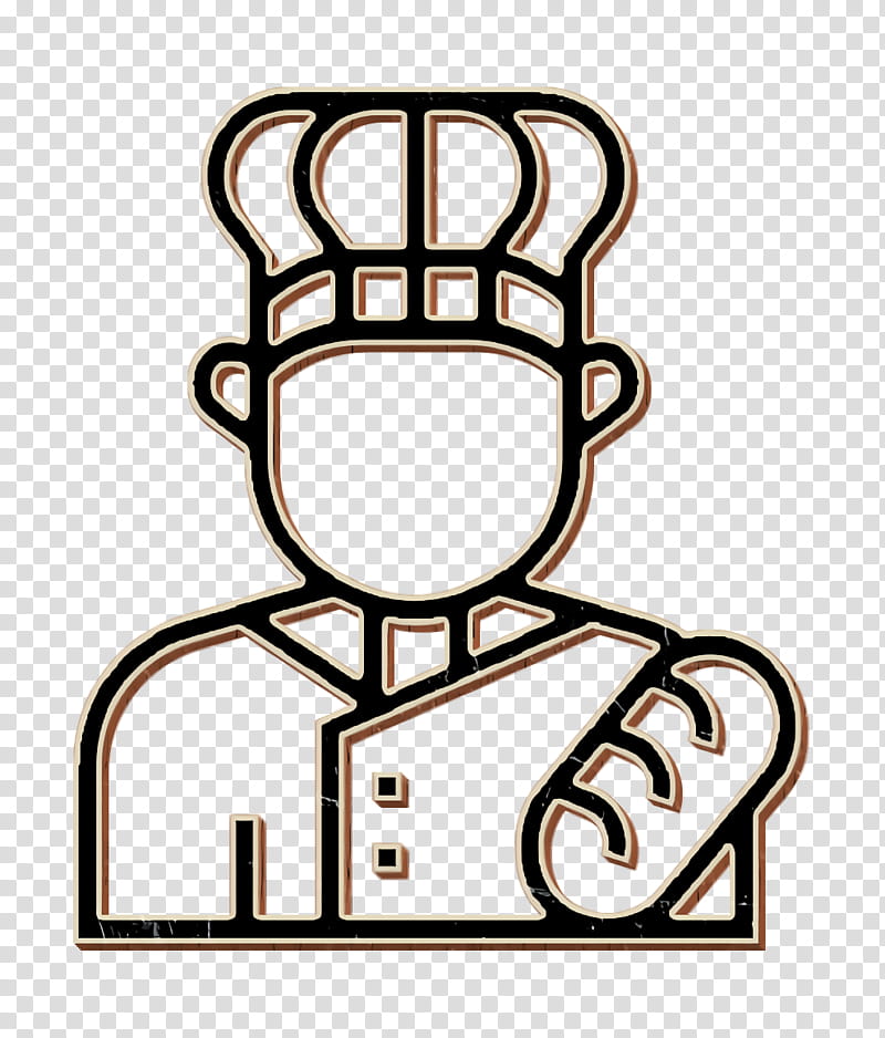 Jobs and Occupations icon Baker icon, Line Art, Coloring Book transparent background PNG clipart