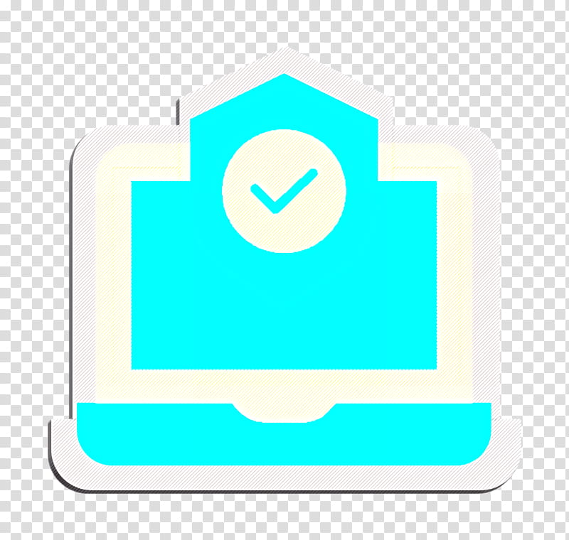 Cyber icon Laptop icon Shield icon, Green, Blue, Aqua, Text, Turquoise, Azure, Teal transparent background PNG clipart