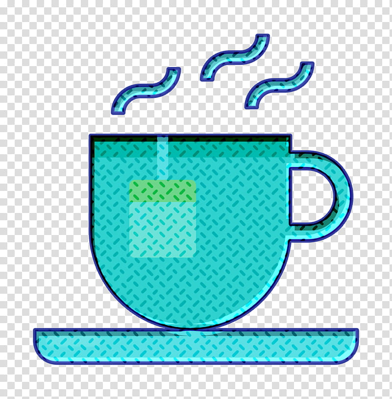 Food and restaurant icon Tea cup icon Coffee Shop icon, Aqua, Turquoise, Line, Teal, Drinkware transparent background PNG clipart