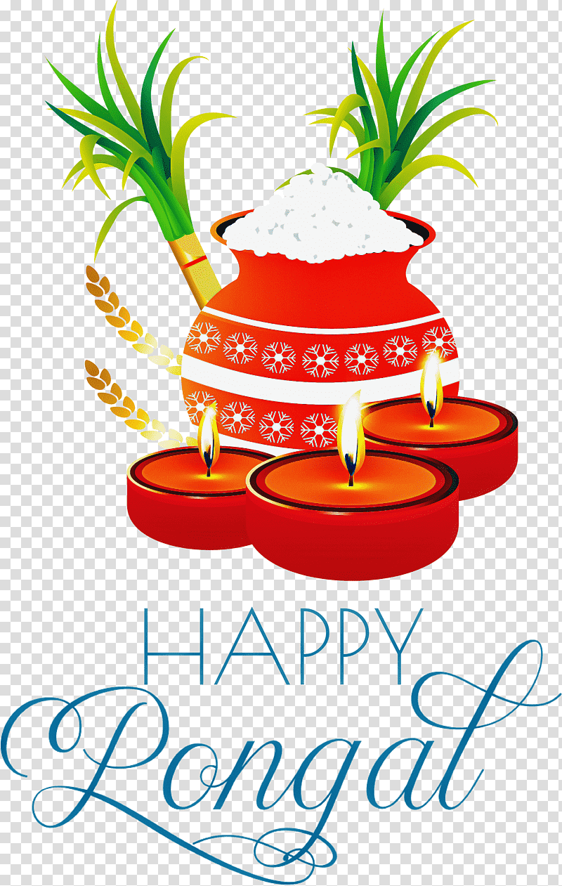 Happy pongal greeting card to south indian harvest