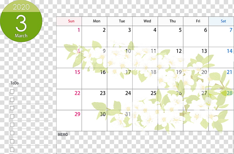 March 2020 Calendar March 2020 Printable Calendar 2020 Calendar, Text, Green, Line transparent background PNG clipart