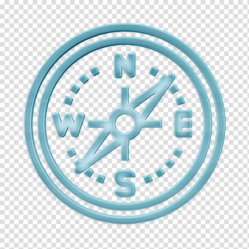 Compass icon Game Elements icon, Aqua, Turquoise, Clock, Teal, Circle, Symbol, Home Accessories transparent background PNG clipart