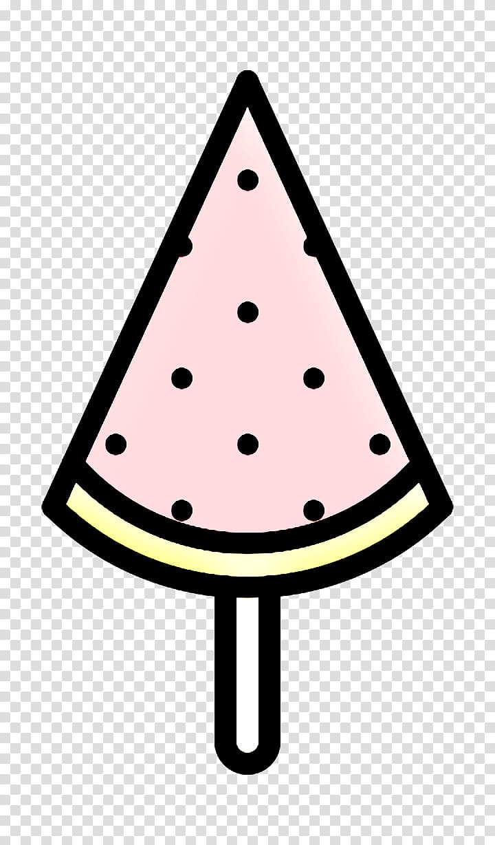 Ice Cream icon Watermelon icon, Cone, Sign, Signage, Triangle transparent background PNG clipart