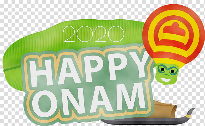 Onam, Onam Harvest Festival, Happy Onam, Watercolor, Paint, Wet Ink, Logo, Yellow transparent background PNG clipart