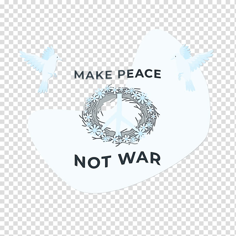 logo symbol, Make Peace Not War, Peace Day, Watercolor, Paint, Wet Ink transparent background PNG clipart