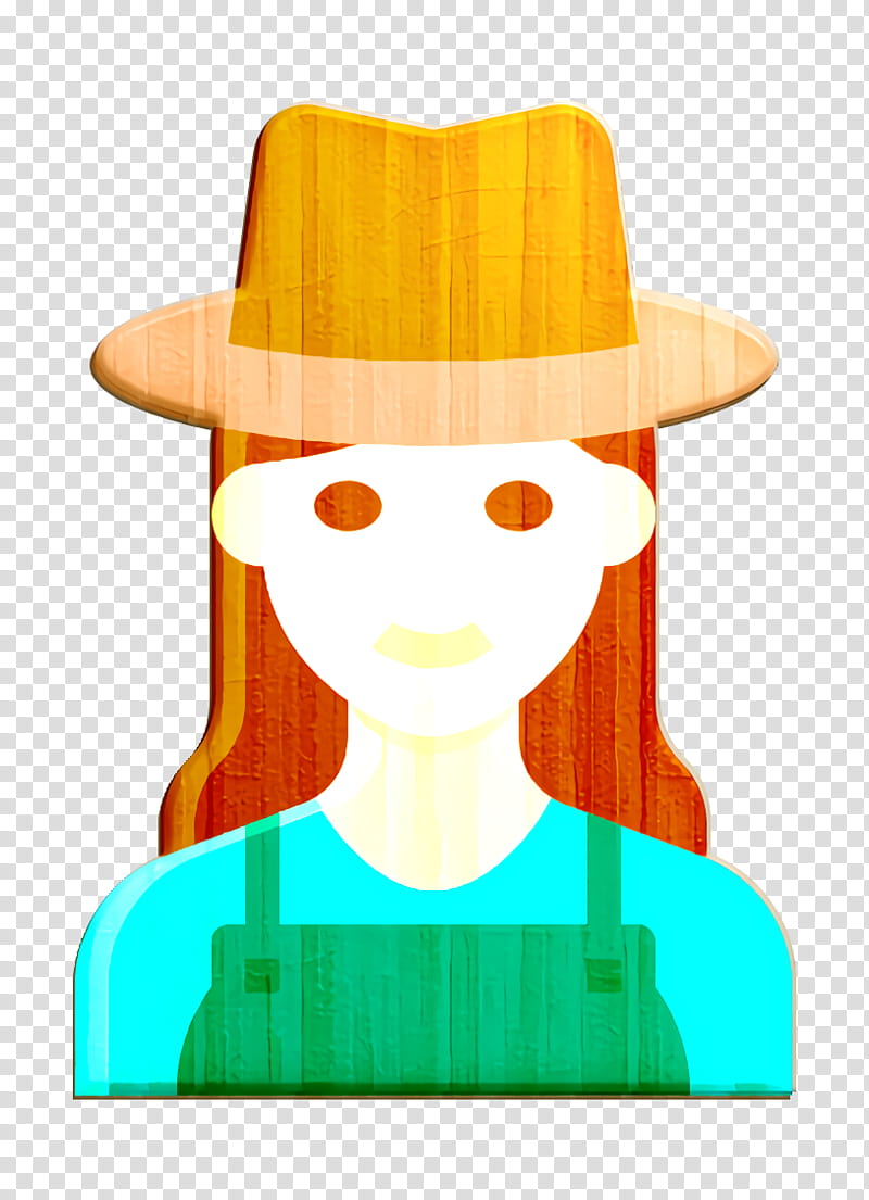 Gardener icon Occupation Woman icon Farm icon, Hat, Cartoon, Clothing, Costume Hat, Headgear, Sombrero, Cowboy Hat transparent background PNG clipart