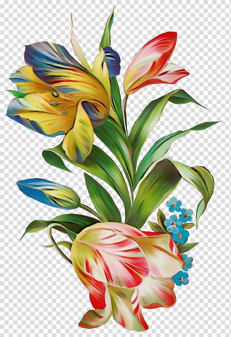 Floral design, Watercolor, Paint, Wet Ink, Plant Stem, Cut Flowers, Flower Bouquet, Jersey Lily transparent background PNG clipart