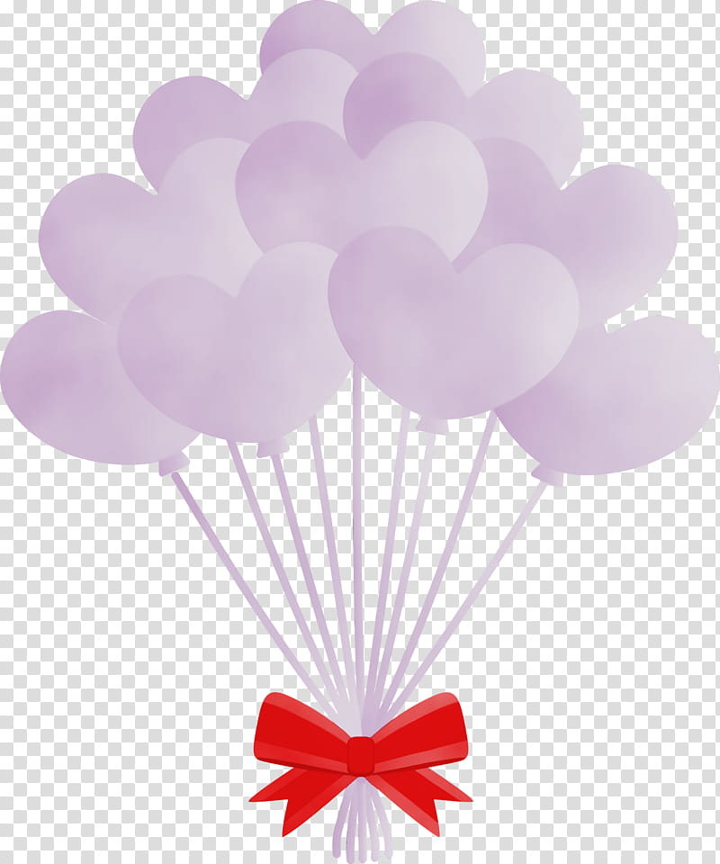 pink balloon cloud parachute, Watercolor, Paint, Wet Ink transparent background PNG clipart