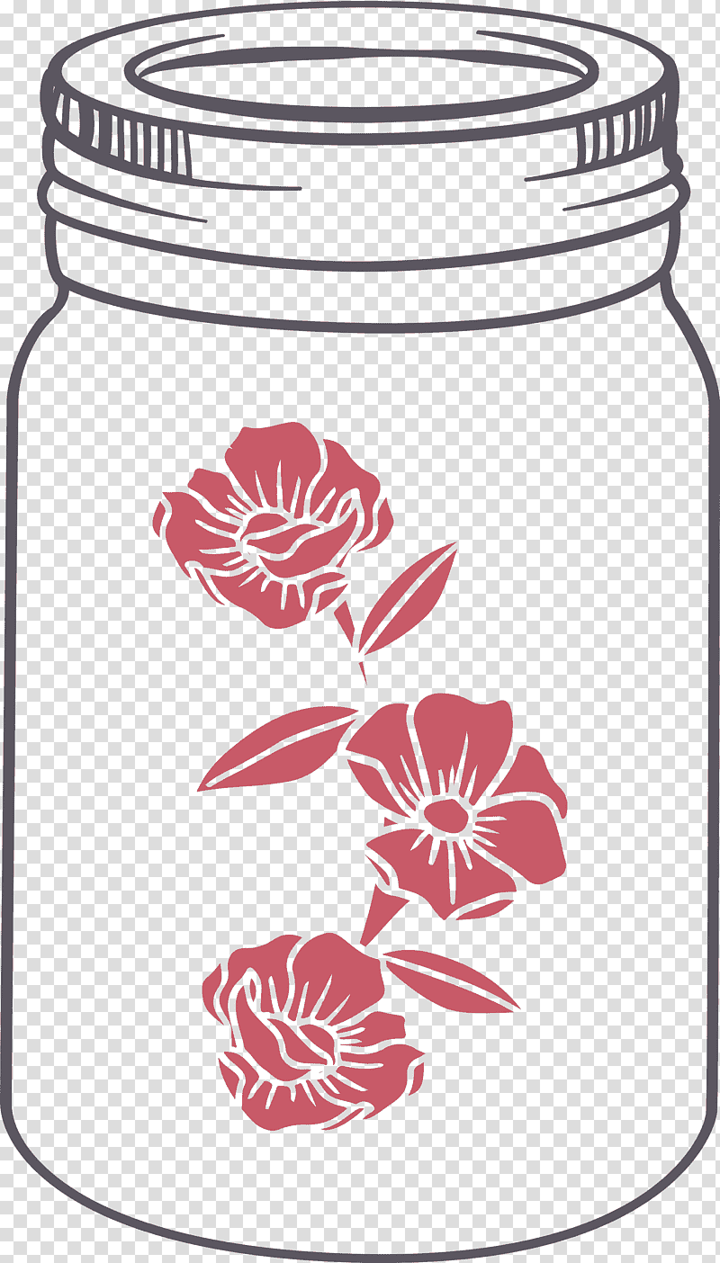 MASON JAR, Flower, Cut Flowers, Food Storage Containers, Petal, Line, Plants transparent background PNG clipart