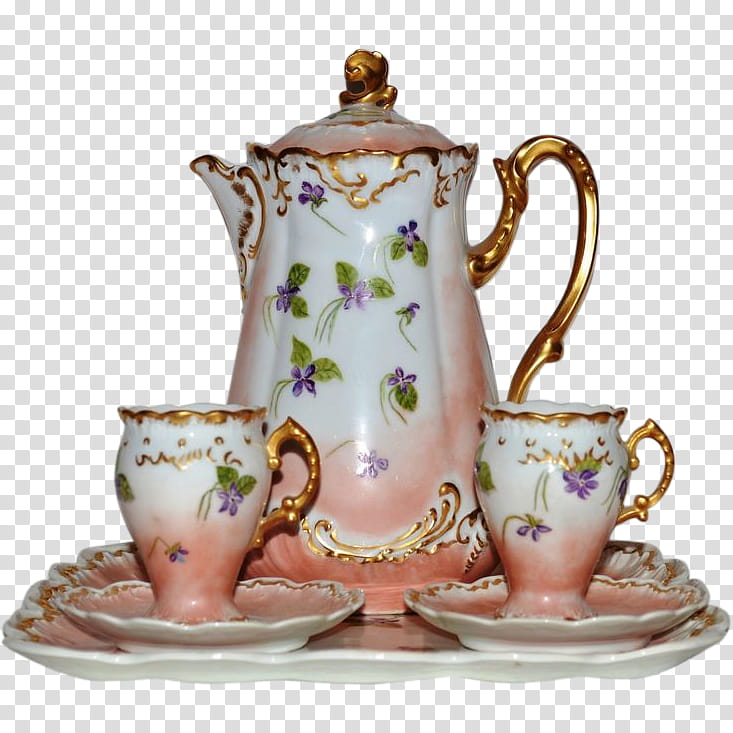 Limoges Porcelain, Coffee Cup, Tea, Saucer, Teapot, Teacup, Tray, Demitasse transparent background PNG clipart