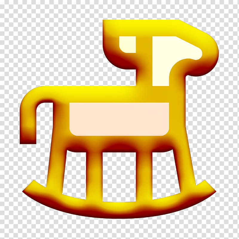 Toys icon Rocking horse icon Toy icon, Logo, Yellow, Line, Meter transparent background PNG clipart