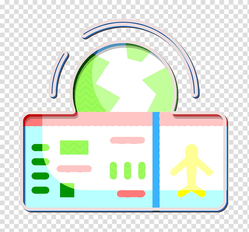 Files and folders icon Boarding pass icon Travel icon, Green, Text, Sticker, Symbol transparent background PNG clipart