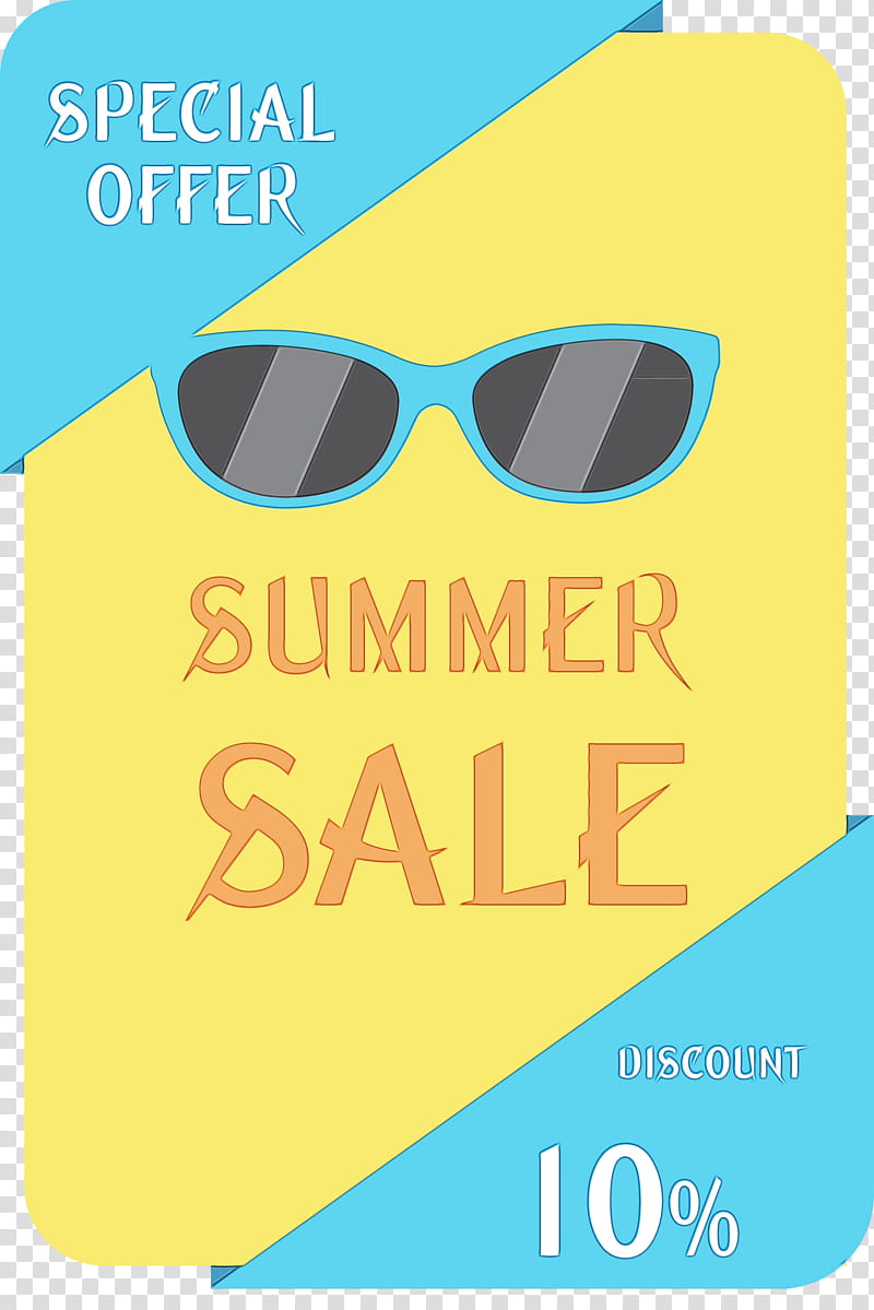 Glasses, Summer Sale, Summer Savings, Watercolor, Paint, Wet Ink, Logo, Sunglasses transparent background PNG clipart